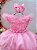 Vestido Infantil Longo Rosa Apliques e Renda Damas - Imagem 3