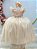 Vestido Infantil Longo Dourado Apliques e Renda Damas - Imagem 1