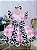 Vestido Infantil Xadrez Branco Rosa Fazendinha Vaquinha Laço - Imagem 6