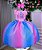 Vestido Infantil Stitch e Angel Rosa Tematico Luxo - Imagem 1