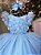 Vestido Infantil Jardim Encantado Festa Azul Bebe - Imagem 5