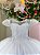 Vestido Infantil Branco Renda Festa Luxo Midi - Imagem 3
