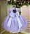 Vestido Festa Infantil Lilás Bolinhas Bebe - Imagem 2