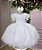 Vestido Infantil Branco Bolinhas Poa Festa Luxo - Imagem 1