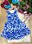 Vestido Infantil Azul Royal Estampado - Imagem 4