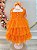 Vestido Infantil Laranja de Alça e Com Plumas Luxo - Imagem 2