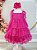 Vestido Infantil Rosa de Alça e Com Plumas Luxo - Imagem 4