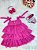 Vestido Infantil Rosa de Alça e Com Plumas Luxo - Imagem 6