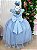 Vestido Jardim Encantado Longo Borboletas Azul Bebe - Imagem 2