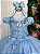 Vestido Jardim Encantado Longo Borboletas Azul Bebe - Imagem 4
