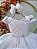 Vestido Infantil Branco Busto Nervura Cinto Pérolas Damas - Imagem 4