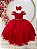 Vestido Infantil Vermelho Busto Nervura Pérolas Damas - Imagem 1