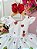 Vestido Infantil Branco Aquarela Com Cinto de Pérolas Luxo - Imagem 5