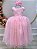 Vestido Infantil Longo Rosa Daminhas Festas Luxo - Imagem 1