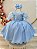 Vestido Infantil Azul Claro Com Renda Luxo Festas - Imagem 1