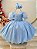 Vestido Infantil Azul Claro Com Renda Festas - Imagem 3