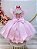Vestido Infantil Rosa Claro Renda Luxo Festas Daminhas - Imagem 2