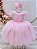 Vestido Infantil Rosa Busto Com Renda Daminhas Casamentos - Imagem 1