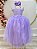 Vestido Infantil Longo Lilás Daminhas Festas Luxo - Imagem 1