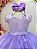 Vestido Infantil Longo Lilás Daminhas Festas Luxo - Imagem 3