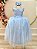 Vestido Infantil Longo Azul Bebê Claro Daminhas Festas Luxo - Imagem 1