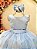 Vestido Infantil Longo Azul Bebê Claro Daminhas Festas Luxo - Imagem 3