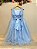 Vestido Infantil Longo Azul Bebê Claro Daminhas Festas Luxo - Imagem 5