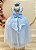 Vestido Infantil Longo Azul Bebê Claro Daminhas Festas Luxo - Imagem 2