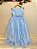 Vestido Infantil Longo Azul Bebê Claro Daminhas Festas Luxo - Imagem 4