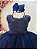 Vestido Infantil Longo Azul Marinho Daminhas Festas Luxo - Imagem 3