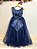 Vestido Infantil Longo Azul Marinho Daminhas Festas Luxo - Imagem 5