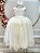 Vestido Infantil Longo Off White Daminhas Festas Luxo - Imagem 1