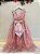 Vestido Infantil Longo Rose Daminhas Casamentos Luxo - Imagem 5