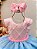 Vestido Infantil Rosa Claro Busto Nervura Saia Babados Coloridos - Imagem 3