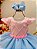 Vestido Infantil Rosa Saia Babados Coloridos Busto Nervura - Imagem 3