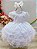 Vestido Infantil Branco Jardim Encantado Saia Com Babados - Imagem 1