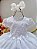 Vestido Infantil Branco Jardim Encantado Saia Com Babados - Imagem 3
