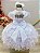 Vestido Infantil Branco Jardim Encantado Saia Com Babados - Imagem 2
