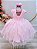 Vestido Infantil Rosa Claro Festas Jardim Encantado Com Renda - Imagem 2
