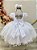 Vestido Infantil Branco Jardim Encantado Festas Luxo - Imagem 2