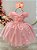 Vestido Infantil Salmão Jardim Encantado Festas Luxo - Imagem 1