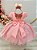 Vestido Infantil Salmão Jardim Encantado Festas Luxo - Imagem 2