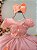 Vestido Infantil Salmão Jardim Encantado Festas Luxo - Imagem 3