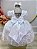 Vestido Infantil Branco Casamento Festa Com Renda Luxo - Imagem 2