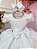 Vestido Infantil Branco Liso Aplique Laço Damas Formaturas - Imagem 3