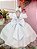 Vestido Infantil Branco Liso Aplique Laço Damas Formaturas - Imagem 2