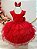 Vestido Infantil Vermelho Saia Babados e Glitter - Imagem 4