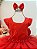 Vestido Infantil Vermelho Saia Babados e Glitter - Imagem 3