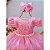 Vestido Infantil Rosa Tule Com Renda Luxo Casamento Festas - Imagem 3