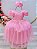 Vestido Infantil Rosa Tule Com Renda Luxo Casamento Festas - Imagem 1